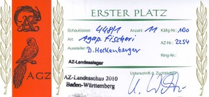 Erster Platz und AZ-Landessieger Baden-Württemberg 2010