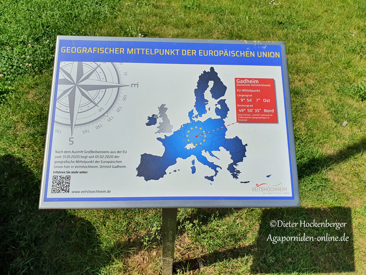 Kurzer Zwischenstopp am Geografischer Mittelpunkt der Europäischen Union (EU)
