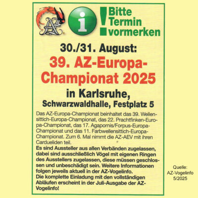 Bitte vormerken AZ-Europa-Championat 2025