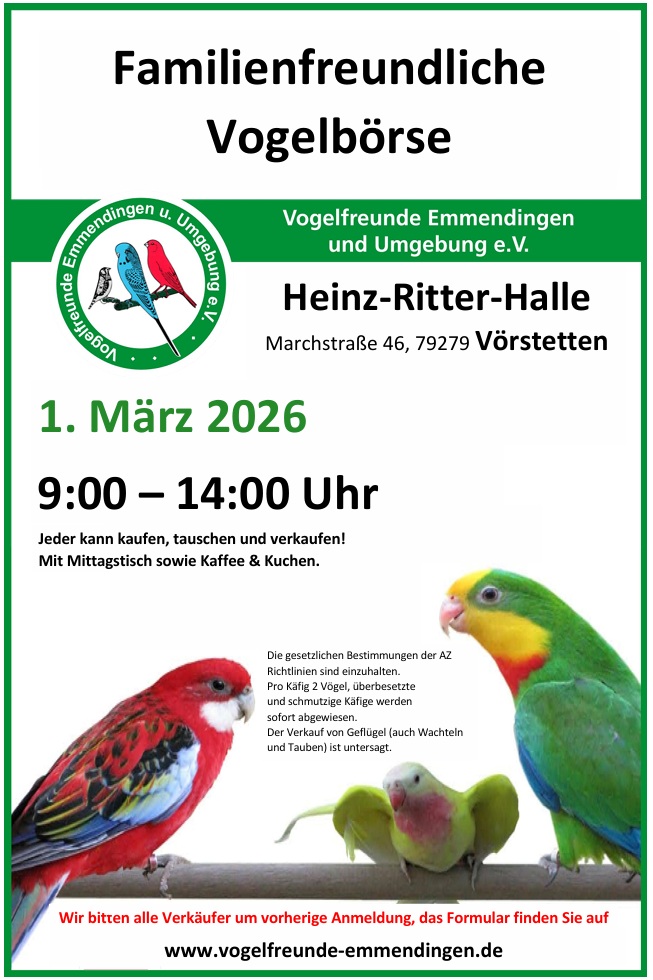 Familienfreundliche Vogelbörse