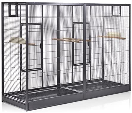 Montana-Cages-®-Vogelkaefig-Melbourne-160-Antik-Doppelkaefig-Kaefig-XL-Voliere-fuer-Sittiche-Finken