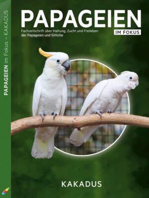 Die wichtigsten Veröffentlichungen über KAKADUS der letzten Jahre, gebündelt aus der Fachzeitschrift PAPAGEIEN. Für Züchter, aktive Halter und Freunde von Kakadus. Themenauszug: Systematik, Ernährung, Unterbringung, Praktische Haltung, Züchterberichte, Freilandbeobachtungen Behandelte Arten (Auszug): Banks-Rabenkakadus, Braunkopfkakadus, Gelbwangenkakadus, Goffin-Kakadus, Helmkakadus, Palmkakadus sowie weitere artübergreifende Berichte.